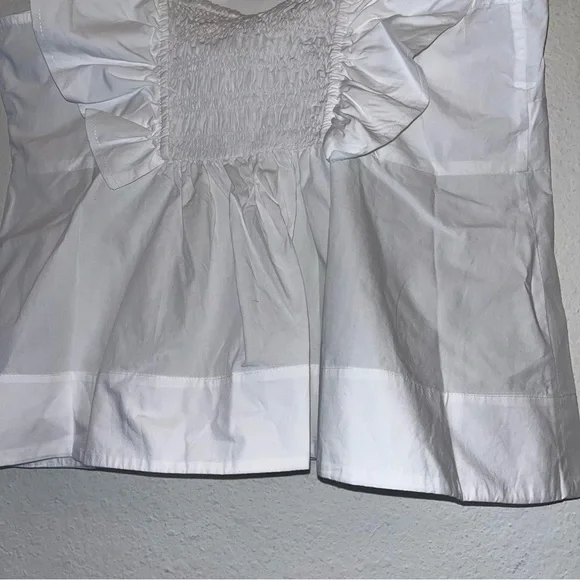 Ganni White Ruffle Sleeve Top - Picture 11 of 15